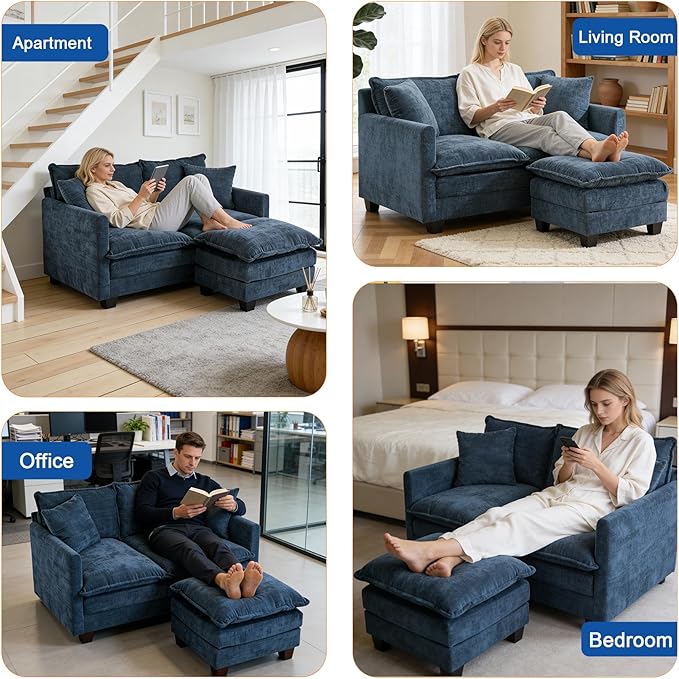 Loveseat Sofa with Ottoman