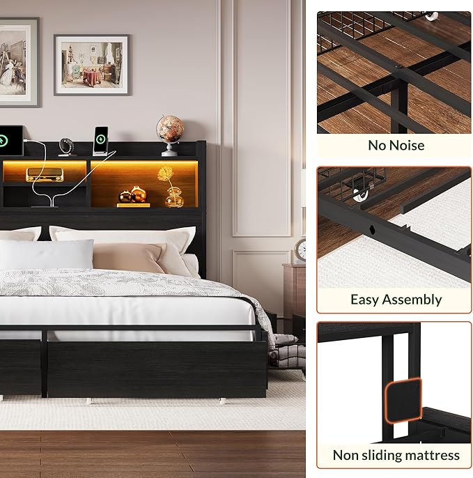 LARMACE Queen Size Bed Frame