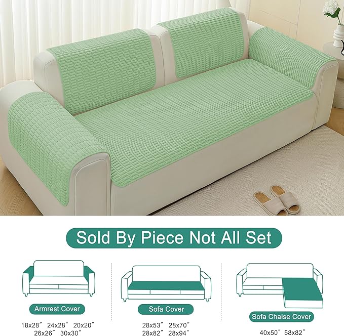 Foxdecor Couch Covers for Sofa, Chaise Cover Sofa Seat Covers, Anti-Slip Dog