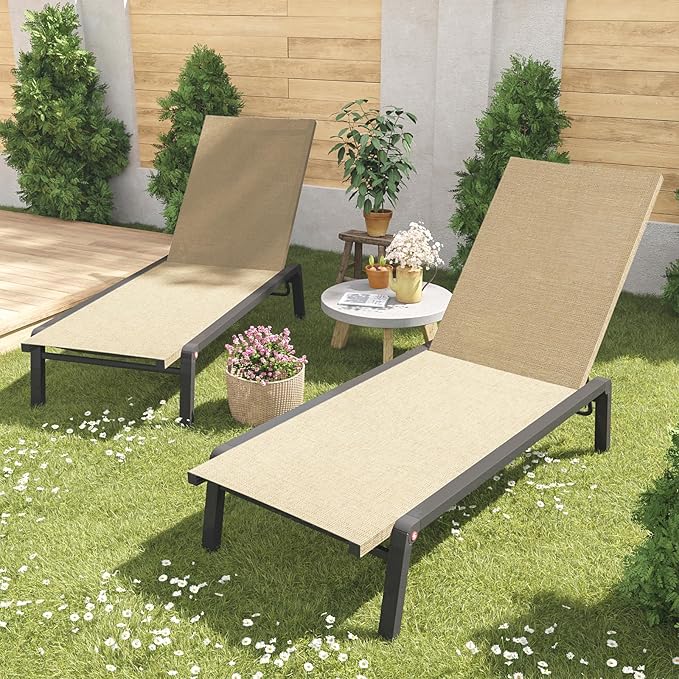Patio Chaise Lounge Set of 2