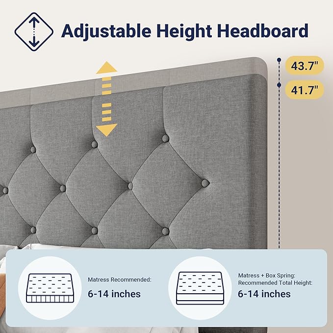 Allewie Upholstered Full Size Platform Bed Frame
