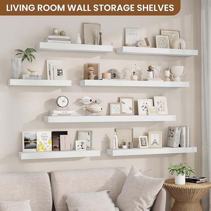 fuqing Floating Shelves for Wall, Wall Mounted Wood Floating Shelf