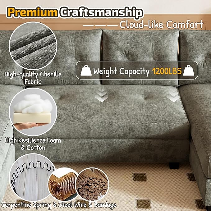 104.7" U-Shaped Sleeper Sofa
