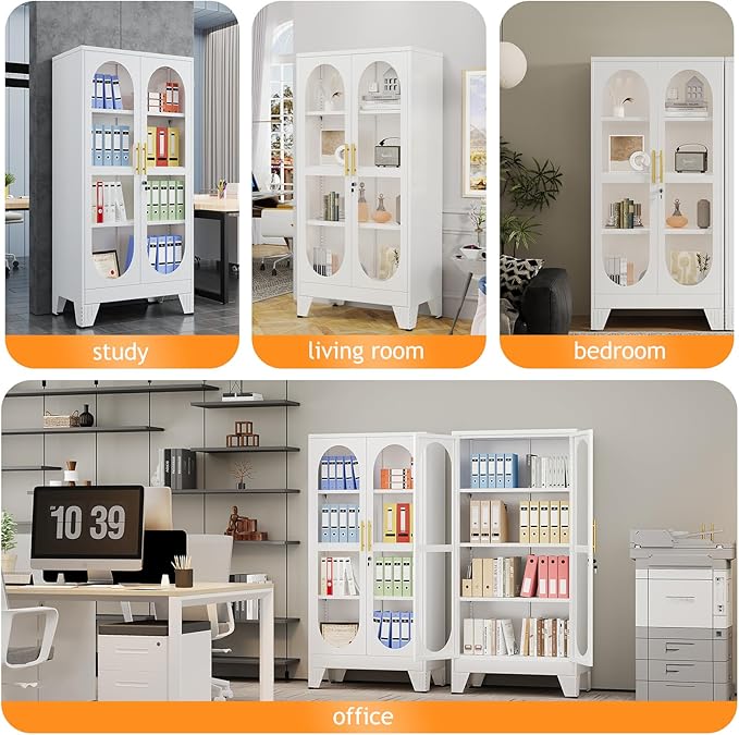 PAOFIN 61" H Locking Display Cabinet