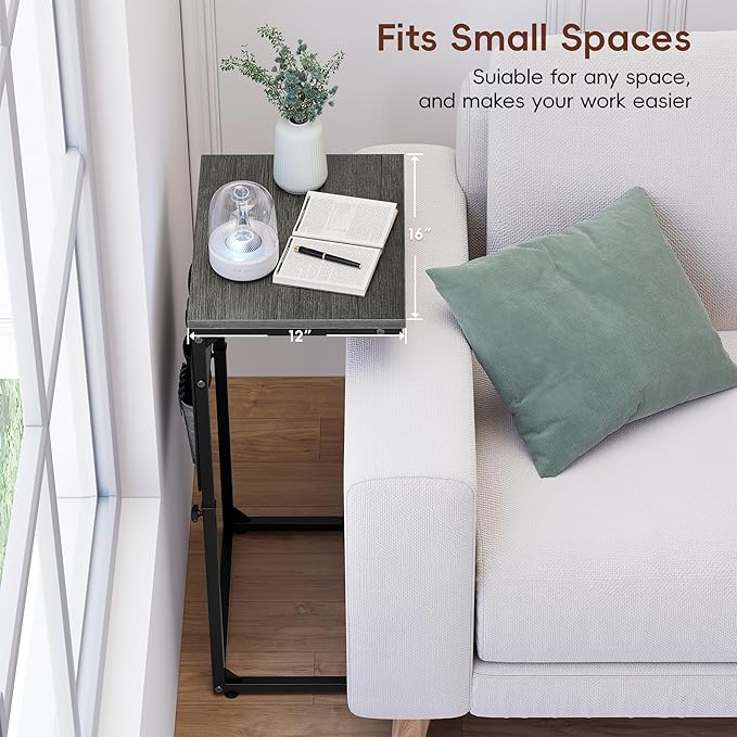 Vagusicc C-Shaped End Table