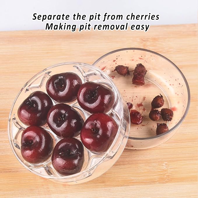 Cherry Pitter Multi 7-IN-1 Stainless Steel Cherry Pitter Tool Cherries Corer Making Cherry Jam (Red)