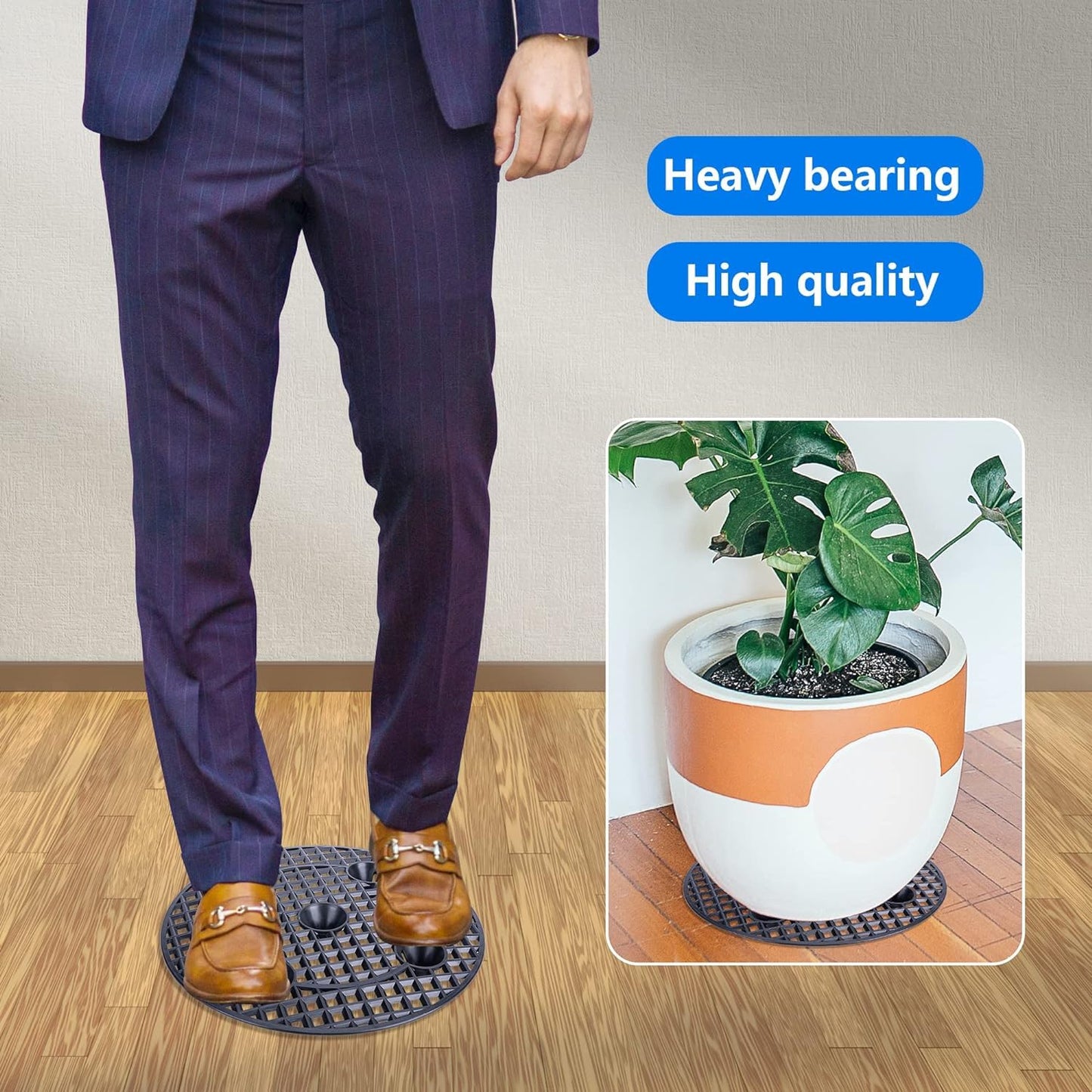 LFUTARI 6Pcs Plant Level Pot Elevator, 7.8 inch Plant Stands, Plant Pot Saucer for Prevent Rot and Damage on Patio & Deck (20cm-6pcs, Black)