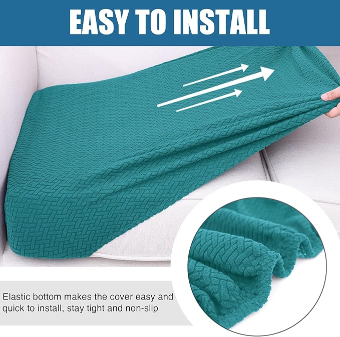 Smiry Waterproof Couch Cushion Covers, Stretch Jacquard Thick Sofa Cushion