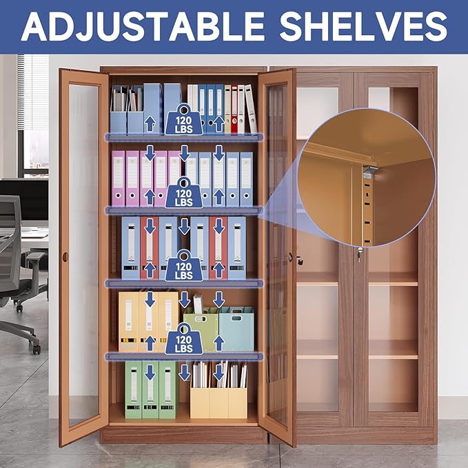 Display Cabinet with Glass Doors, Display Case Cabinet
