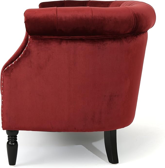 GDFStudio Melaina Tufted Chesterfield Velvet Loveseat