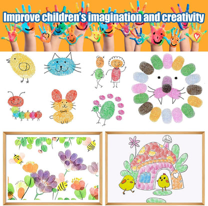 7"x8" Large Ink Pads for Kids - Handprint Footprint Size Rainbow Stamps Pad, Safe & Washable Ink Pad for Fingerprint Painting Card Making Stamp Crafting Paper Wood Fabric Scrapbook Kids Birthday Gifts