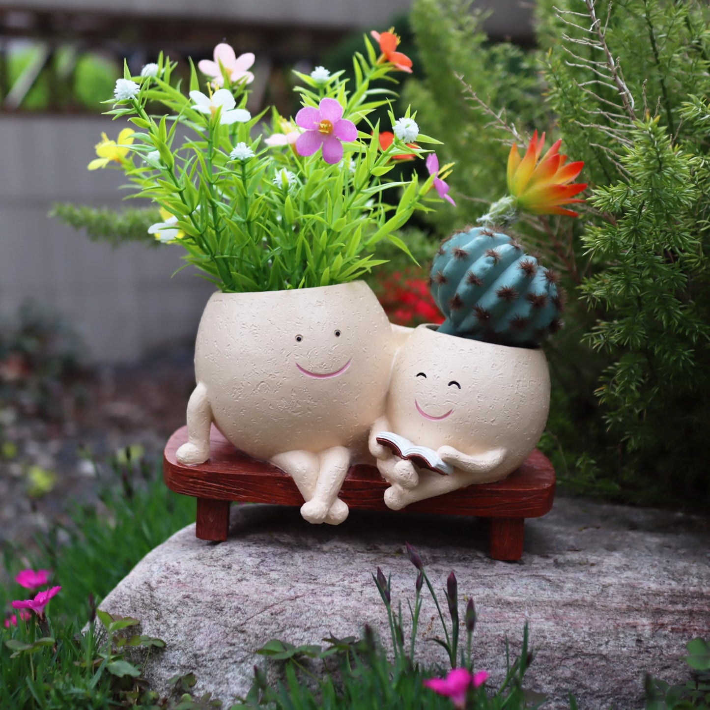 Dolkgy Face Pots for Plants, Cute Head Planter Flower Pots for Indoor Outdoor Plants, Modern Lady Head Vase Girl Face Planter, Unique Plant Pots, Macetas