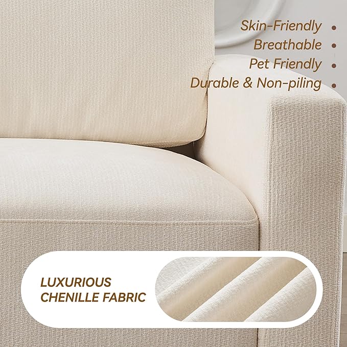 44.2" Chenille Oversized Chair