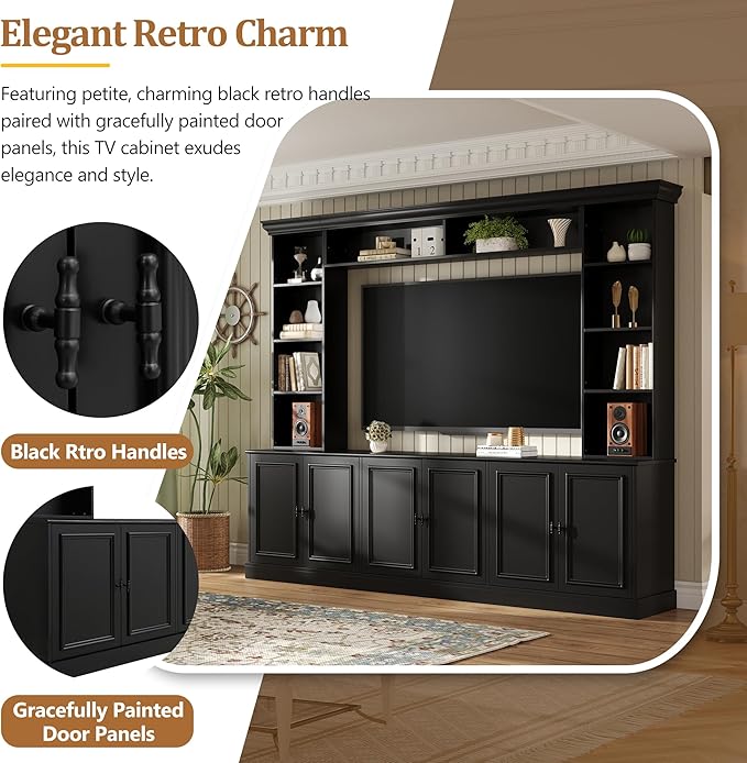 Merax 97.4" W Wall Unit Entertainment Center, TV Stand