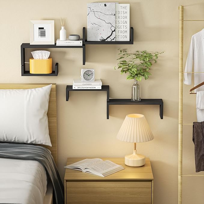 SRIWATANA Floating Shelves for Wall, Wall Shelves for Bathroom, Living Room