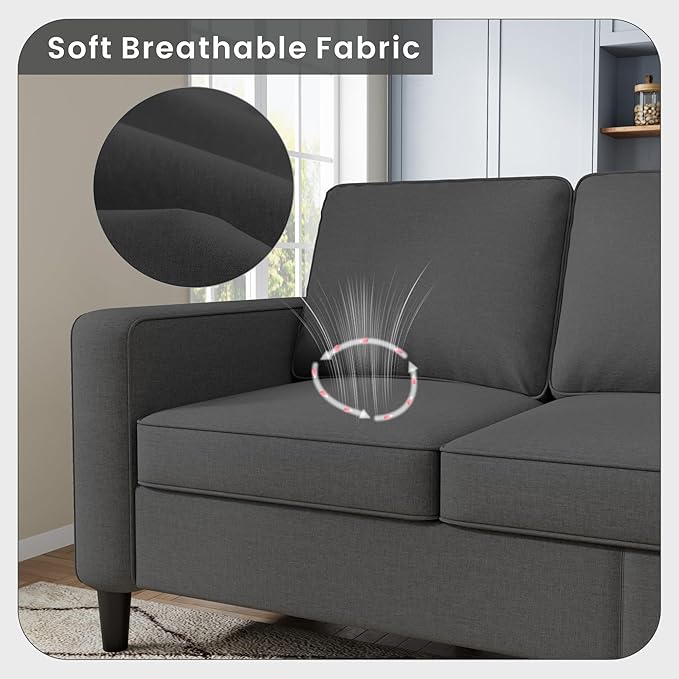 Sectional Sofa Couches for Living Room, Comfy Fabric Convertible Sectionals