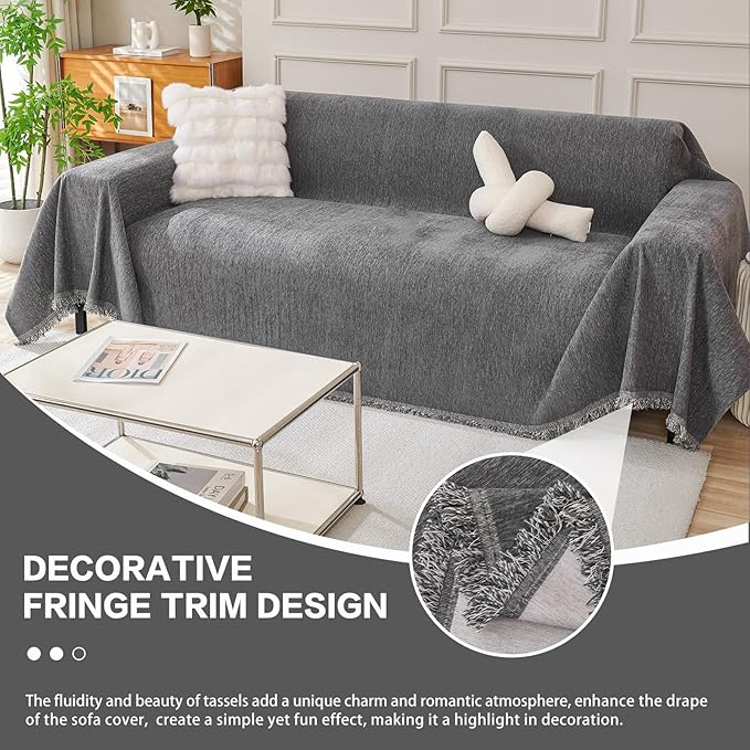 DREAMINGO Sofa Covers Washable Thick Chenille Couch Cover