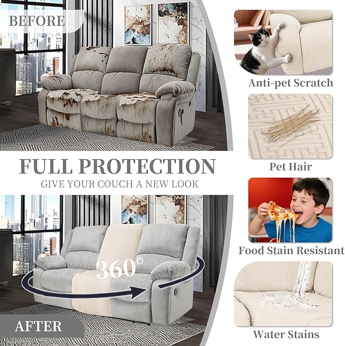 100% Waterproof Sectional Recliner Couch Covers