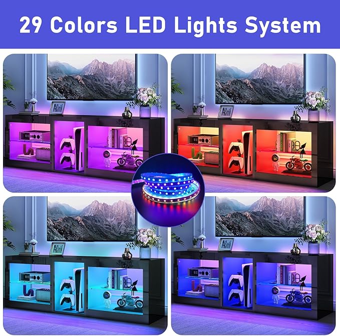 chartustriable LED TV Stands W/Power Outlet