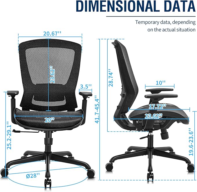 ELABEST Ergonomic Mesh Office Chair, Comfy Computer Desk Chair