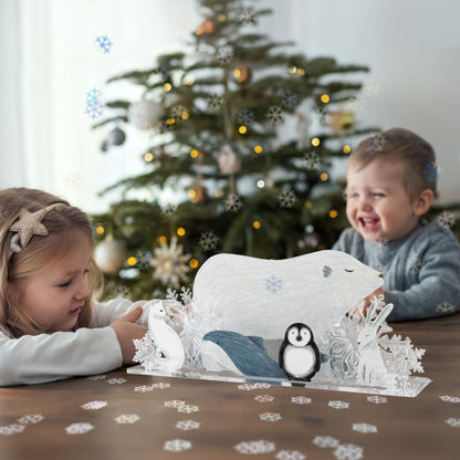 Cheerland Winter Centerpiece Decoration Arctic Polar Animal Snowflake Table Decor for Christmas Holiday Home Room Classroom Decor Winter Wonderland Party Supplies
