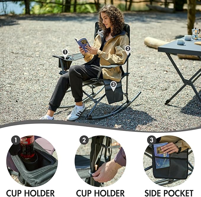 Portal Outdoor Rocking Chair Camping Folding Portable Rocker