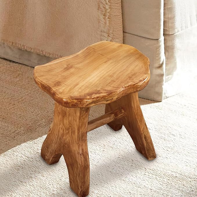 Natural Shape Solid Wood Tree Stump Stool 15"x12"x15" Cedar Root End Table