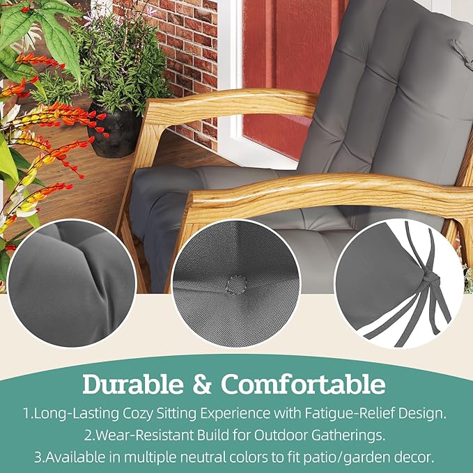 Outdoor Chair Cushion, High Back Soft Seat Pad