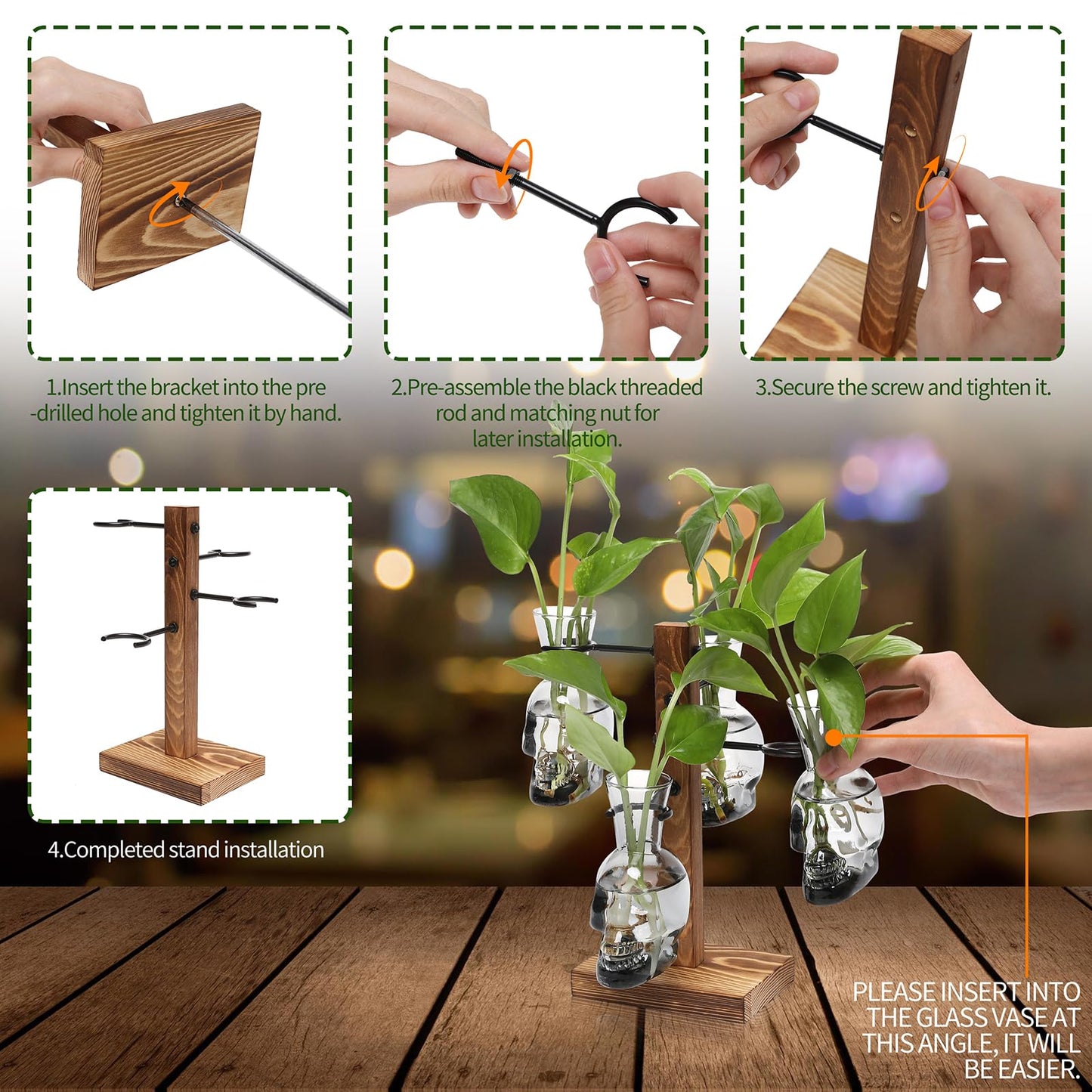 Plants Propagation Stations Skull Glass Propagation Birthday Gift for Women Garden Plant Lovers - 4 Skull