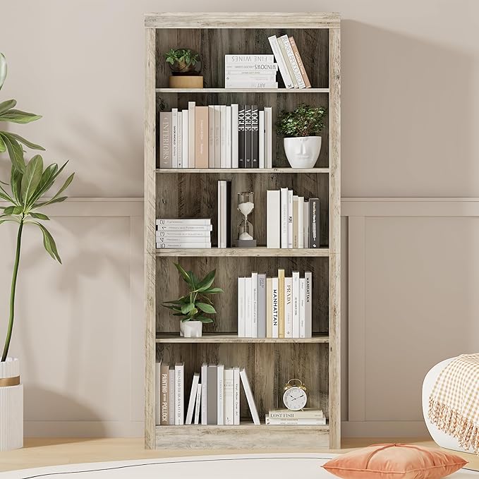 GarveeHome 71 in Tall Bookcase, Wooden Bookshelf