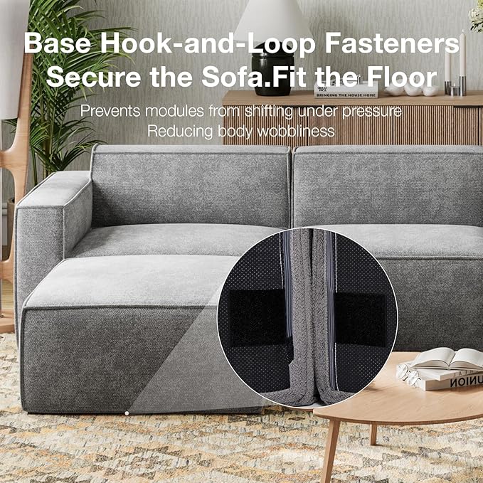 Novilla 134" Modular Sectional Sofa, No Assembly Cloud Sectional Couch