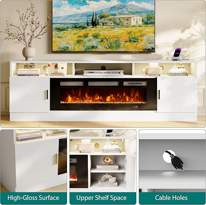 oneinmil 78" Fireplace TV Stand