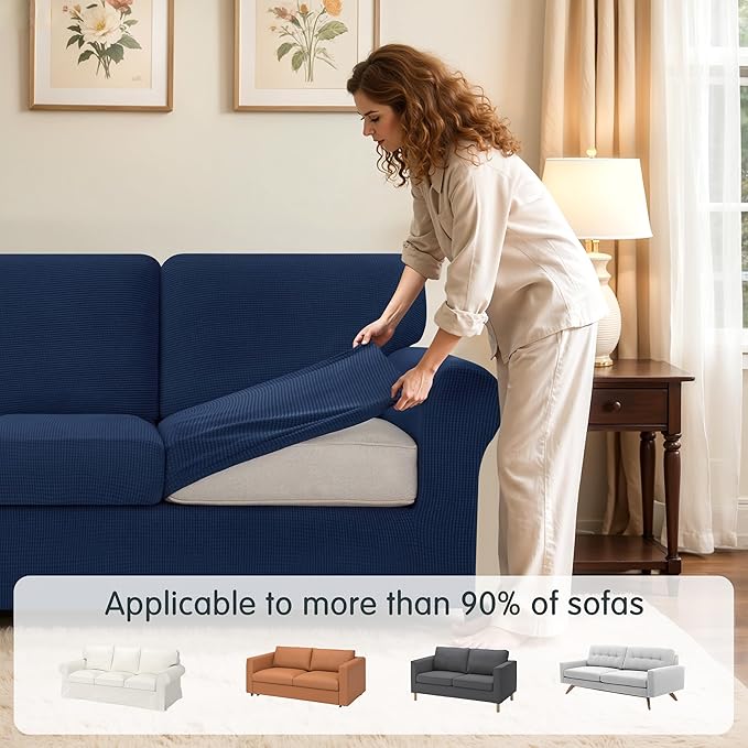SUBRTEX 5 Pieces Stretch Sofa Slipcover Sets Couch Cover Sets Backrest Cushion