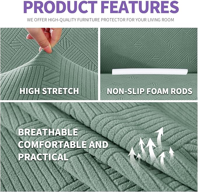 ZNSAYOTX Super Stretch Chair Slipcover, New Striped Sofa Chair Covers