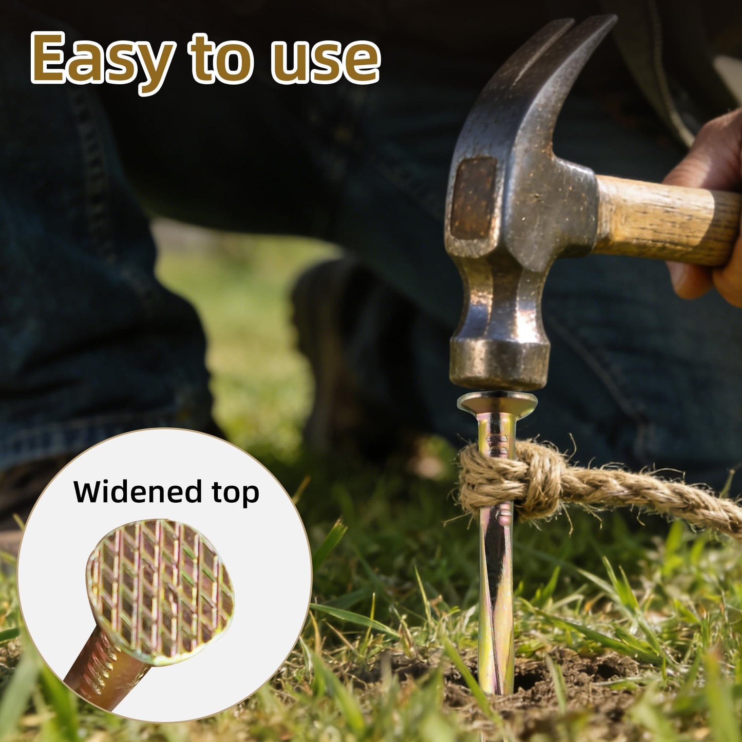 POSEOFFR Artificial Turf Stakes 6 Inch Spiral Galvanized Landscape Staples, Heavy Duty Weed Barrier Fabric Stakes for Paver Edging, Gardening Lawn Edging and More (20Pack)
