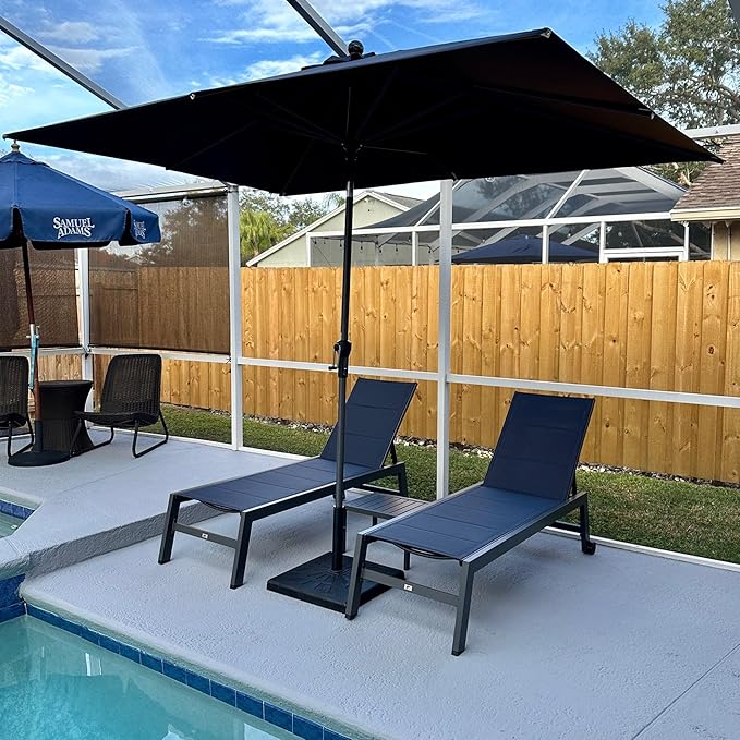 PURPLE LEAF Outdoor Chaise Lounge Set of 2 Aluminum Patio Lounge Chair