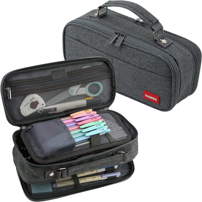 Pencil Case, Large Capacity Pencil Case Organizer; Double Zipper Storage Bag; Big Pencil Pouch for College School Office Teen Girl Boy Men Women Adult