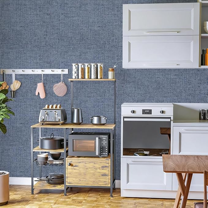 Blue Grasscloth Peel and Stick Wallpaper Textured Contact Paper 15.7in x
