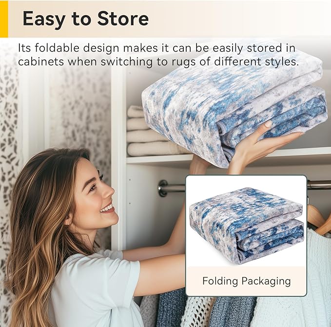 RELEANY Washable Area Rugs 3x12 Non-Slip Modern Abstract Soft