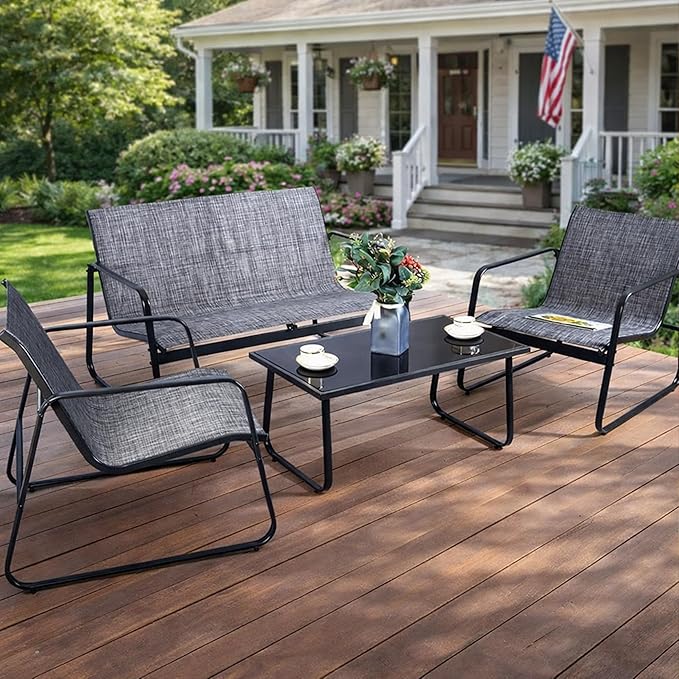 Kozyard Sofia 4-Piece Patio Conversation Set, Outdoor Furniture Set