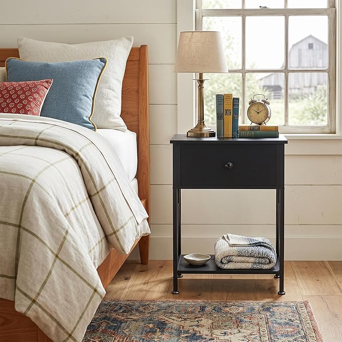 VECELO Nightstands Set of 2, Modern Bedside End Tables, Night Stands