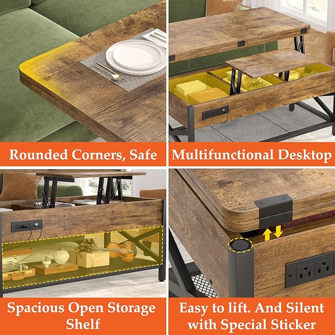 Aheaplus Coffee Table Lift Top