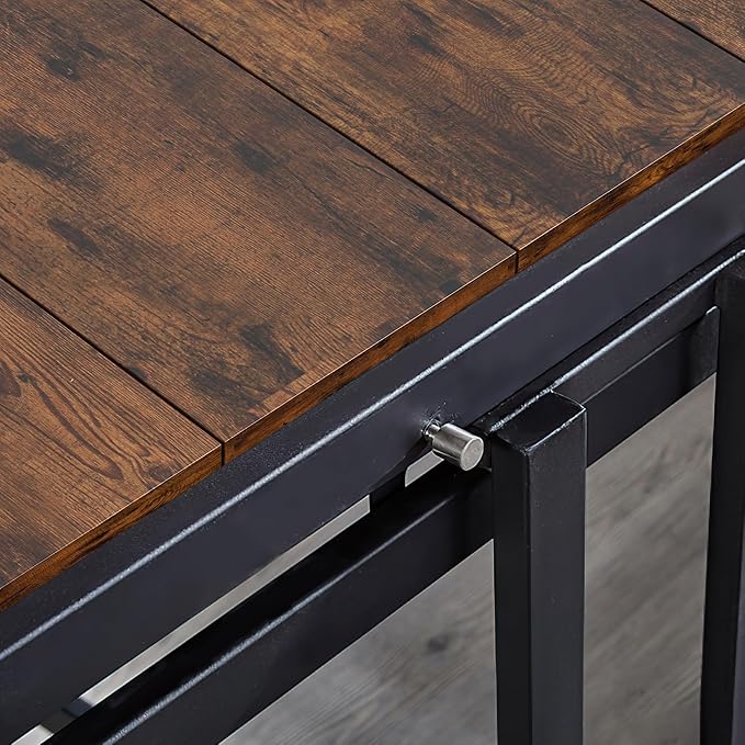 Convertible Dining Table, 2 in 1 Bookshelf to Kitchen Table, Space Saving