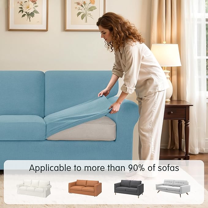 SUBRTEX 5 Pieces Stretch Sofa Slipcover Sets Couch Cover Sets Backrest Cushion