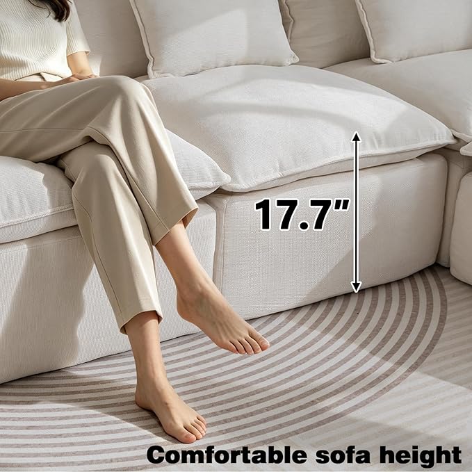 Boneless Couch Sectional Cloud Couch 102.3'' Oversized Modular Sectional Sofa