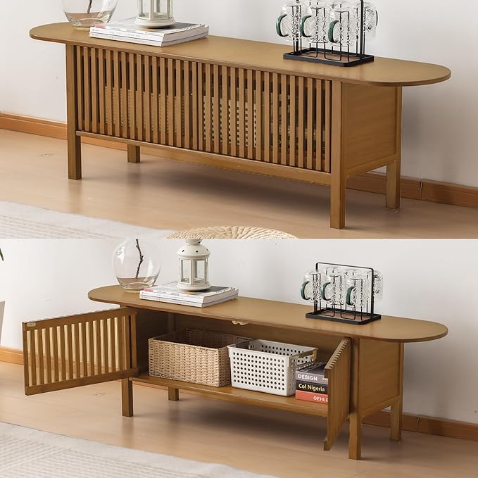 Bamboo TV Stand for TVs up to 65", Accent Entertainment Center