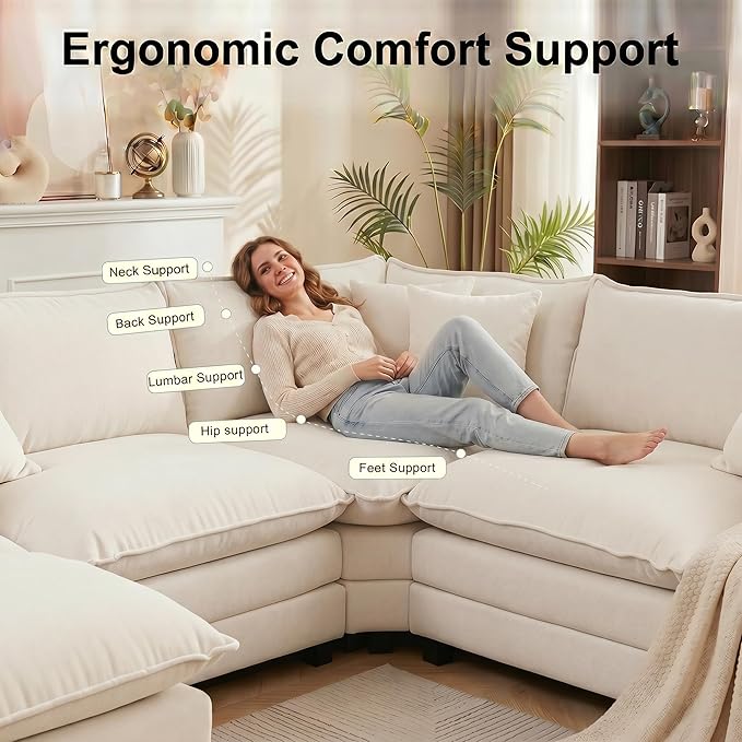 111.4" V-Shaped Corner Couch Sectional
