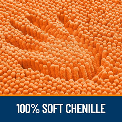 OLANLY Large Bathroom Rugs 40x32, Extra Soft Absorbent Chenille Bath Rugs, Rubber Backing Quick Dry, Machine Washable Bath Mats for Bathroom Floor, Tub and Shower, Home Decor Accessories, Orange