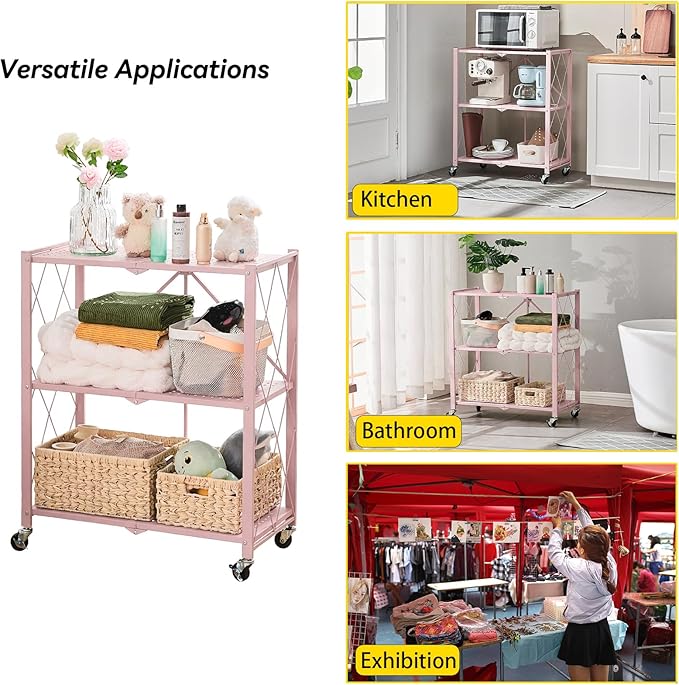 BRIAN & DANY 3-Tier Foldable Storage Shelves