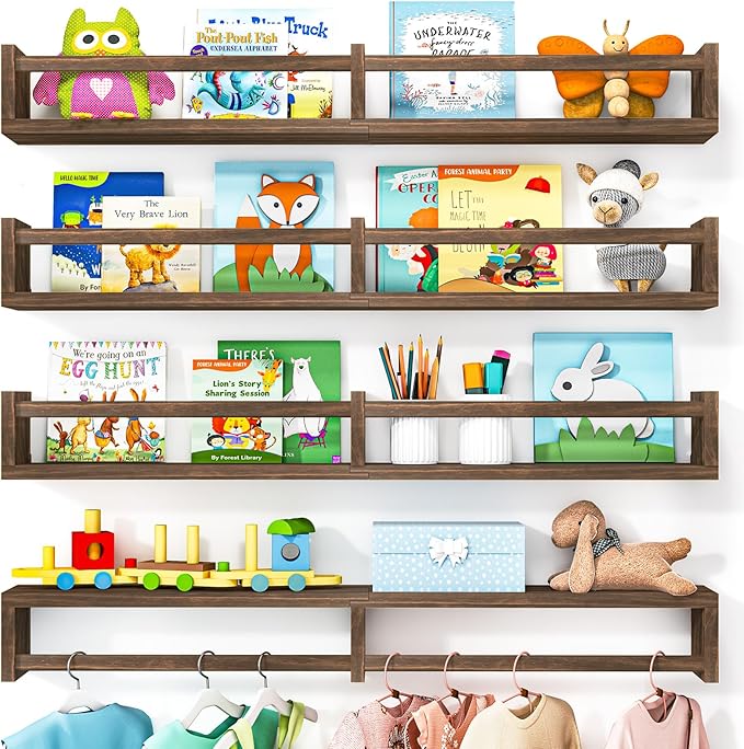 Fixwal Nursery Book Shelves, 32 Inch Floating Bookshelves